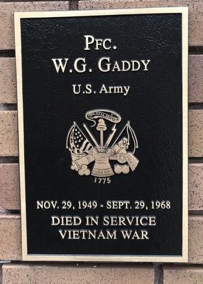 Pfc. W.G. Gaddy Marker image. Click for full size.