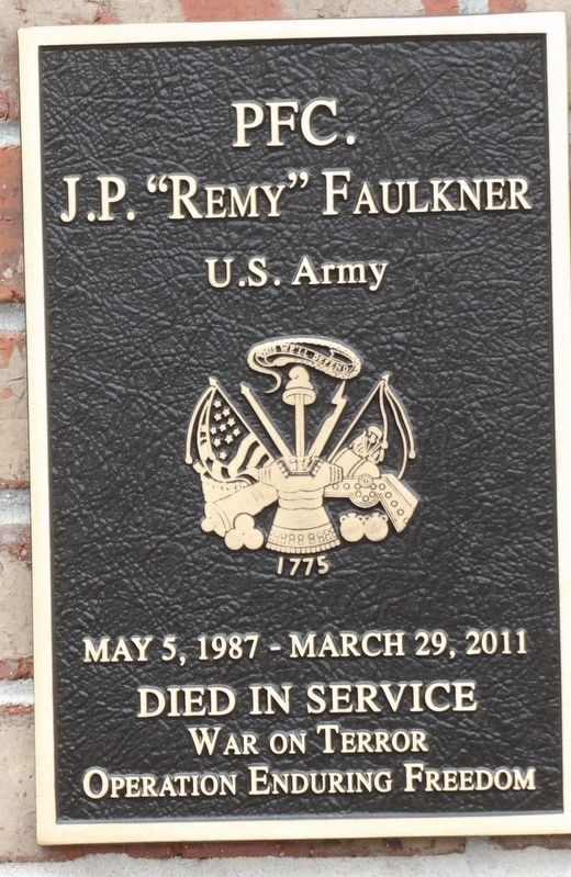 PFC. J.P. "Remy" Faulkner Marker image. Click for full size.