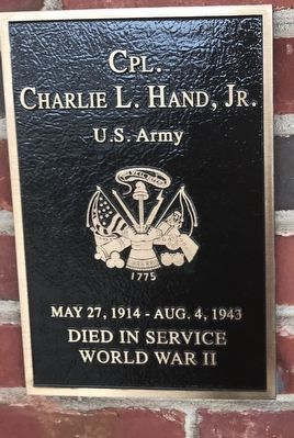 Cpl. Charlie L. Hand, Jr. Marker image. Click for full size.