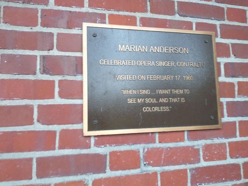 Ohio University's Marian Anderson Marker image. Click for full size.