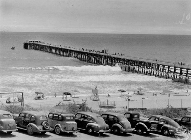 <i>The Pier, San Clemente, Calif</i> (source image for marker photo) image. Click for full size.
