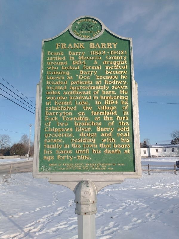 Barryton / Frank Barry Marker image. Click for full size.