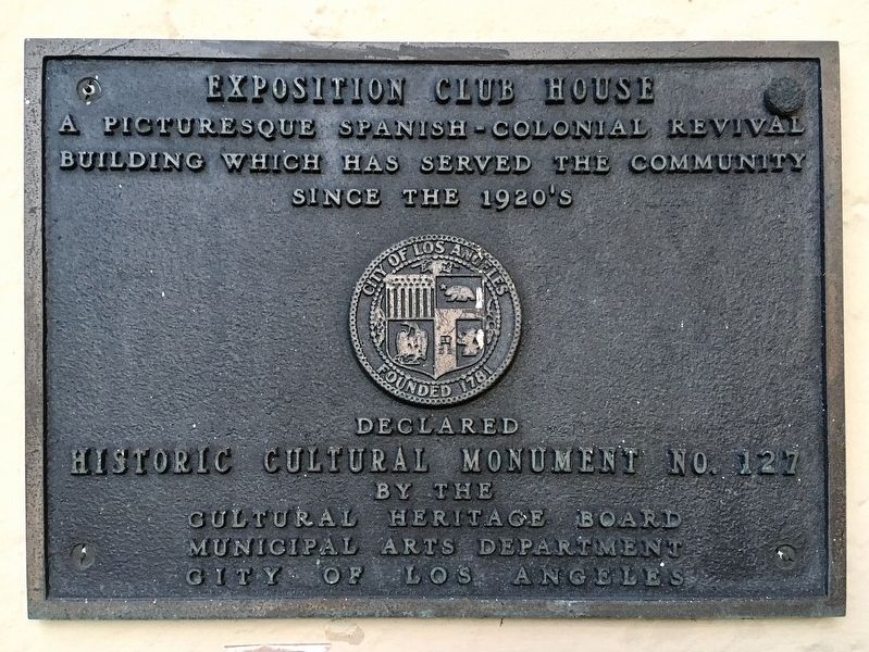 Exposition Club House Marker. Click for full size. Exposition Club House Marker image. Click for full size.