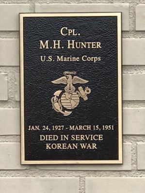 Cpl. M.H. Hunter Marker image. Click for full size.