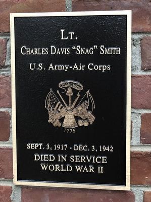 Lt. Charles Davis "Snag" Smith Marker image. Click for full size.