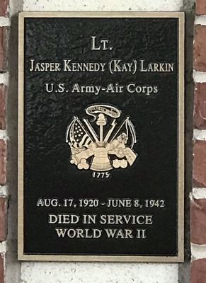 Lt. Jasper Kennedy (Kay) Larkin Marker image. Click for full size.