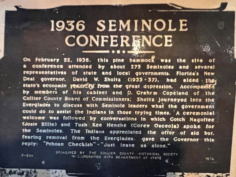 1936 Seminole Conference Marker image. Click for full size.