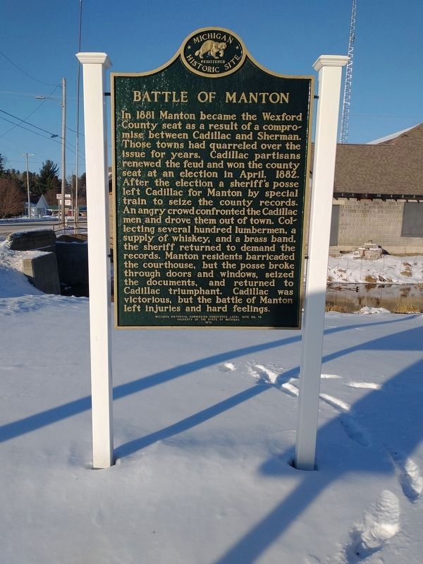 Battle of Manton Marker image. Click for full size.