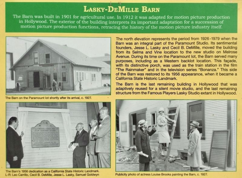 Lasky-DeMille Barn Marker image. Click for full size.