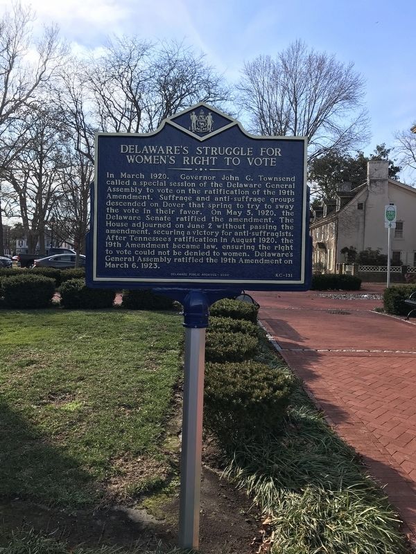 Delaware's Struggle for Women's Right to Vote Marker image. Click for full size.
