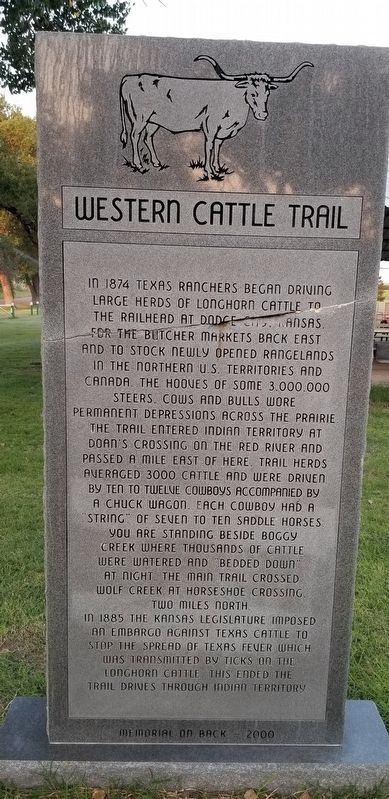 Western Cattle Trail Marker image. Click for full size.