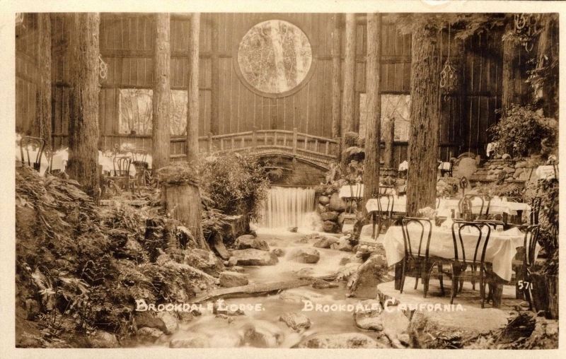 Brookdale Lodge dining room, with Clear Creek running through it image. Click for full size.