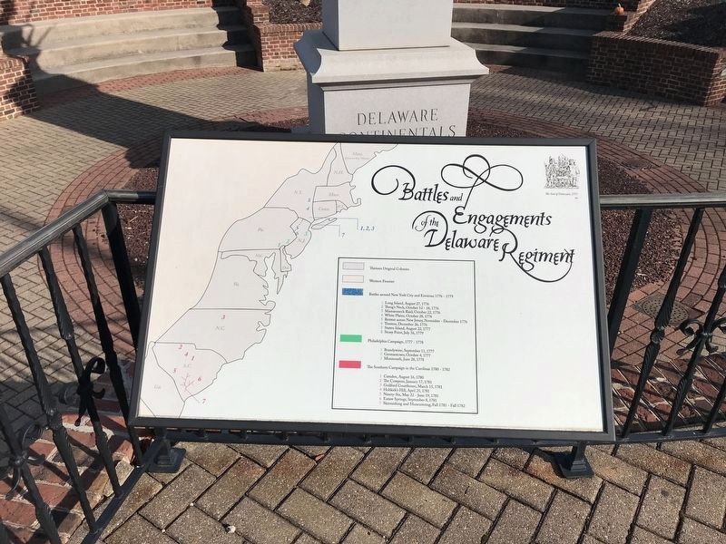 Battles and Engagements of the Delaware Regiment Marker image. Click for full size.