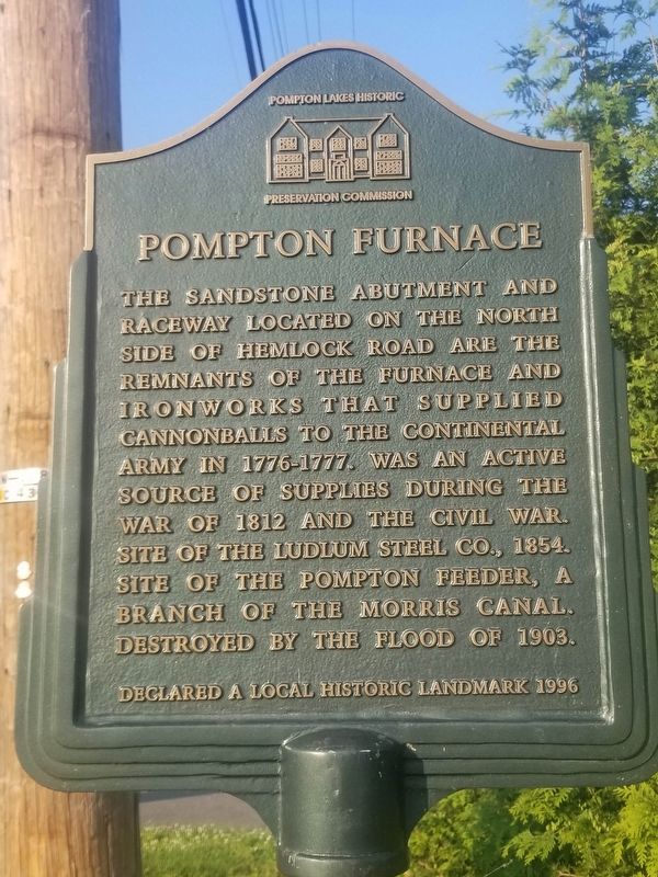 Pompton Furnace Marker image. Click for full size.