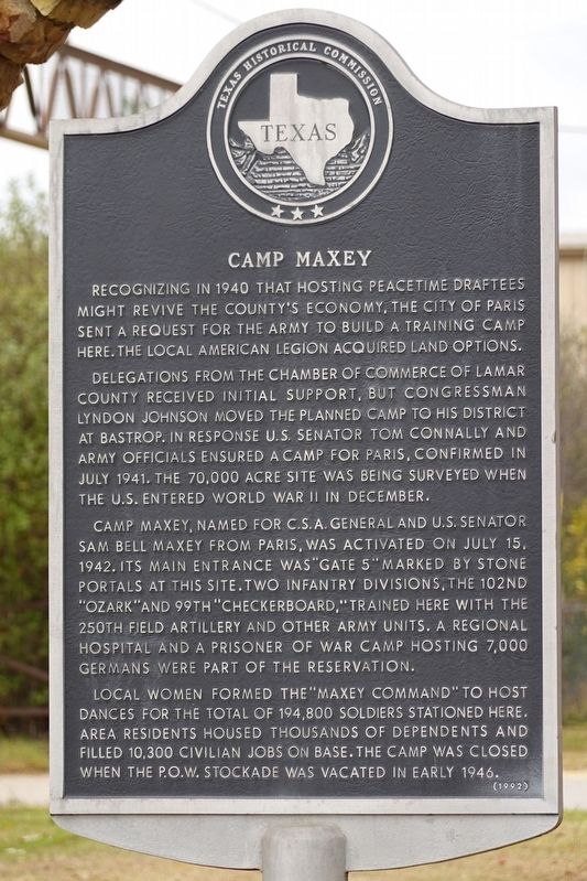 Camp Maxey Marker image. Click for full size.