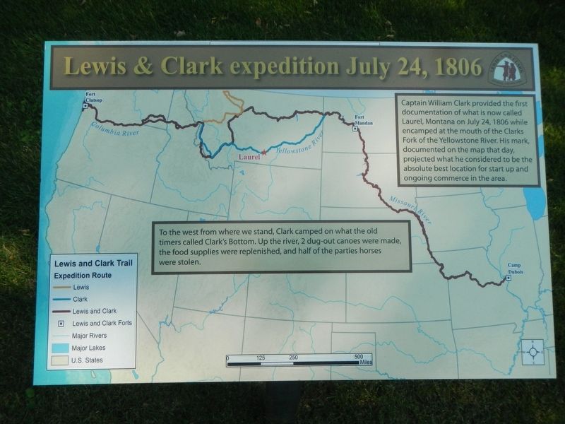 Lewis & Clark expedition July 24, 1806 Marker image. Click for full size.