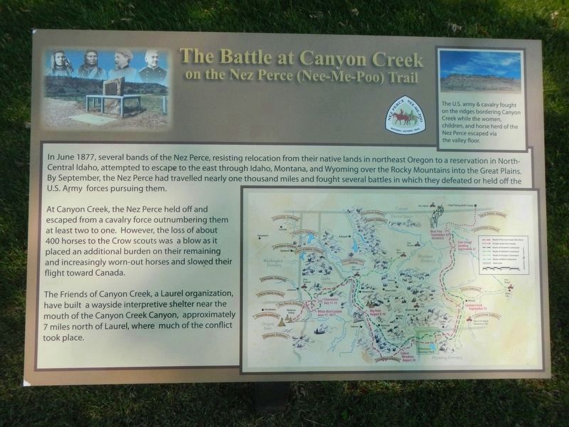 The Battle at Canyon Creek Marker image. Click for full size.