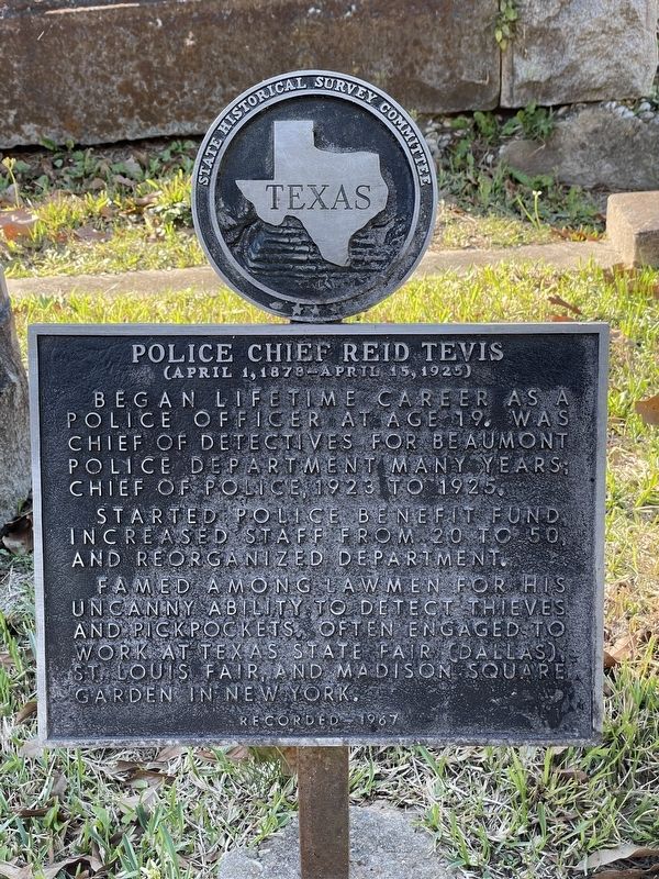 Police Chief Reid Tevis Marker image. Click for full size.