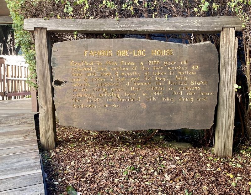 Famous One-Log House Marker image. Click for full size.