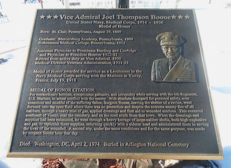 Vice Admiral Joel Thompson Boone Marker image. Click for full size.