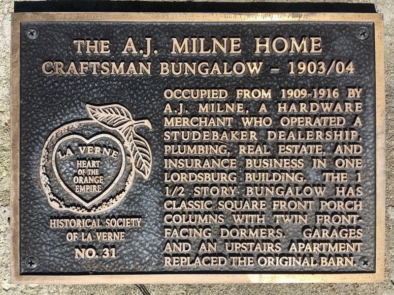 A.J. Milne Home Marker image. Click for full size.