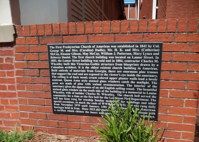 The First Presbyterian Church of Americus Marker image. Click for full size.