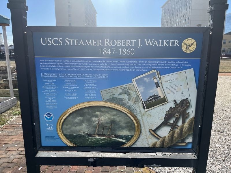 USCS Steamer Robert J. Walker side of the marker image. Click for full size.