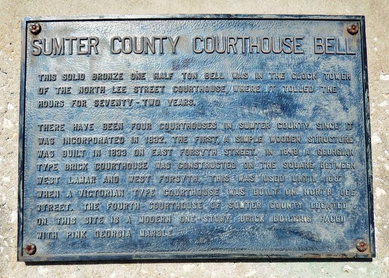 Sumter County Courthouse Bell Marker image. Click for full size.