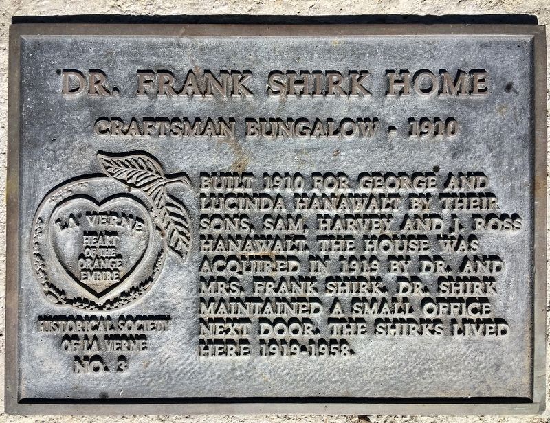 Dr. Frank Shirk Home Marker image. Click for full size.