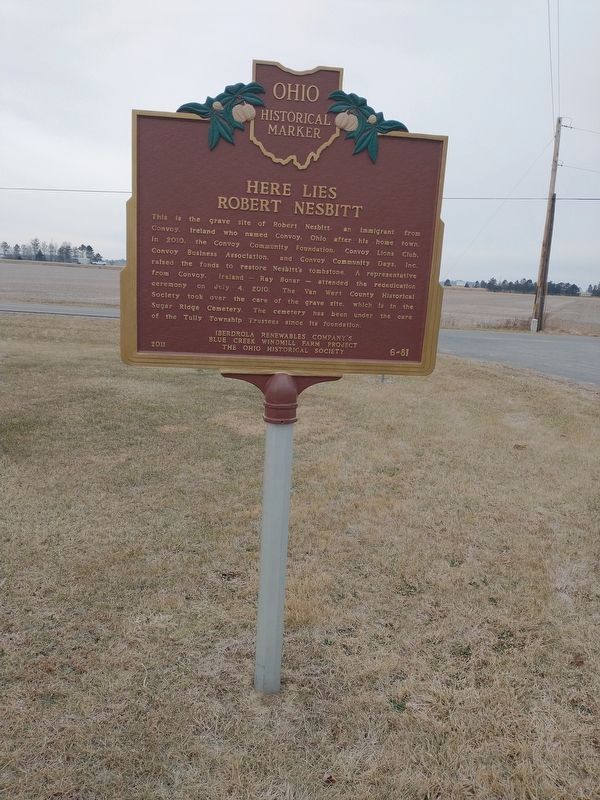 Here Lies Robert Nesbitt / The Western Terminus of the Lincoln Highway in Ohio Marker image. Click for full size.