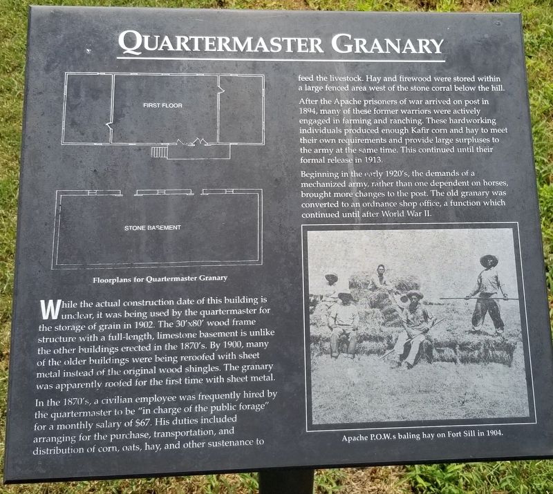 Quartermaster Granary Marker image. Click for full size.