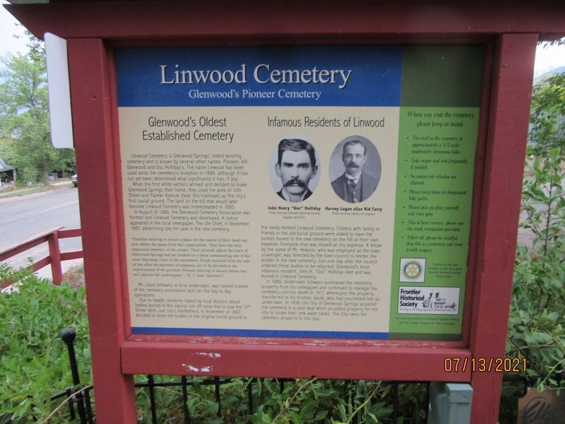 Linwood Cemetery Marker image. Click for full size.