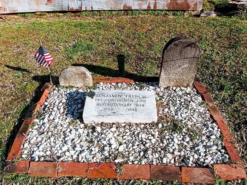 Benjamin French gravesite located across the road from the historical marker. image. Click for full size.