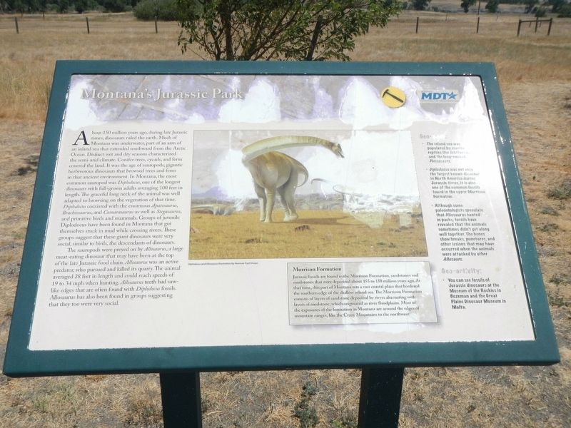 Montana's Jurassic Park Marker image. Click for full size.