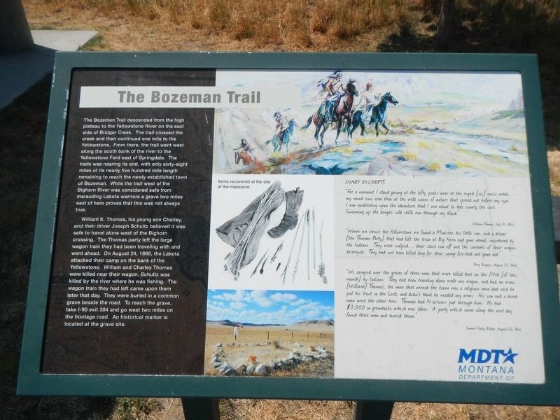 The Bozeman Trail Marker image. Click for full size.