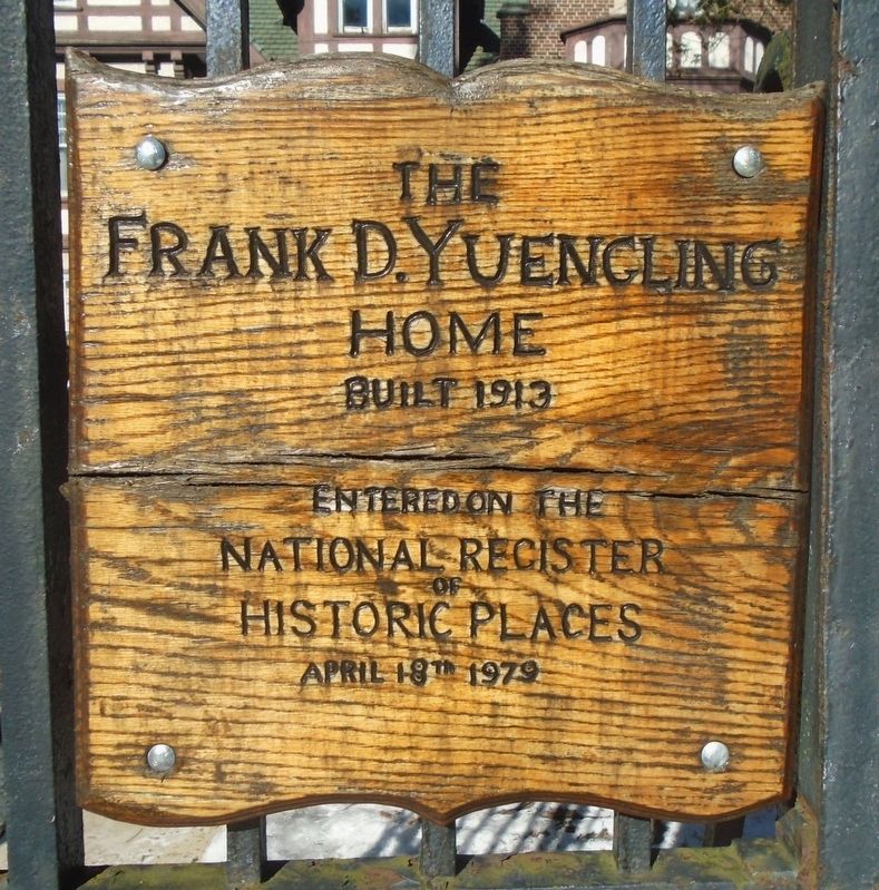 The Frank D. Yuengling Home NRHP Marker image. Click for full size.