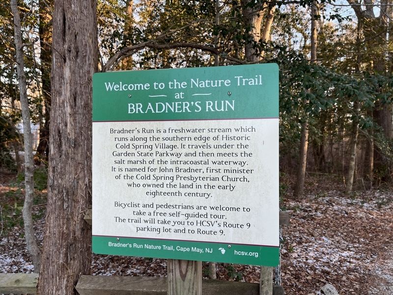 Welcome to the Nature Trail at Bradner's Trail Marker image. Click for full size.