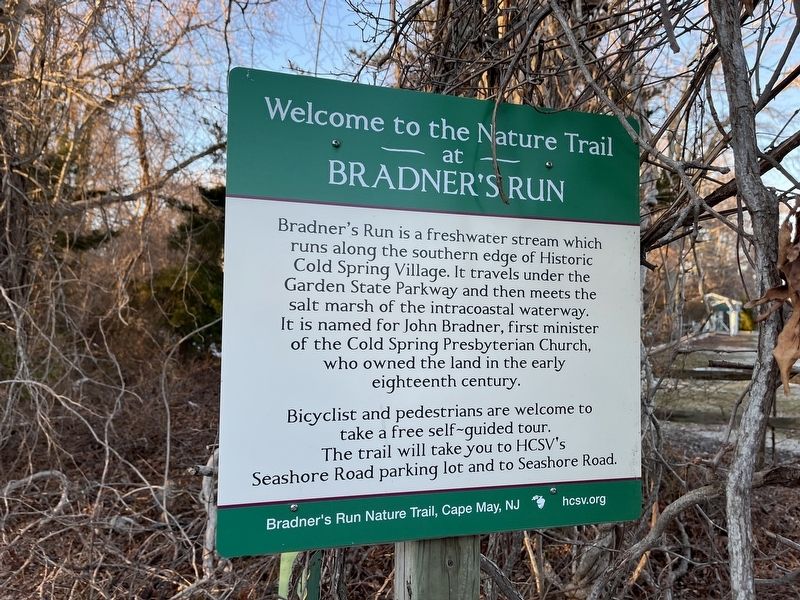 Welcome to the Nature Trail at Bradner's Run Marker image. Click for full size.