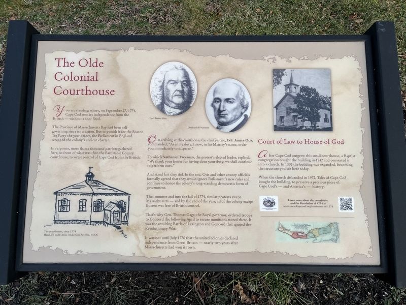 The Olde Colonial Courthouse Marker image. Click for full size.