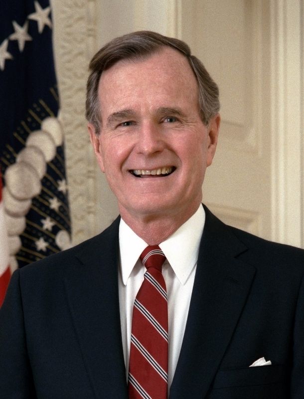 George H. W. Bush's presidential portrait image. Click for full size.