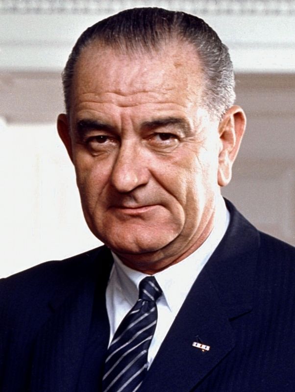 President Lyndon B. Johnson in the Oval Office image. Click for full size.