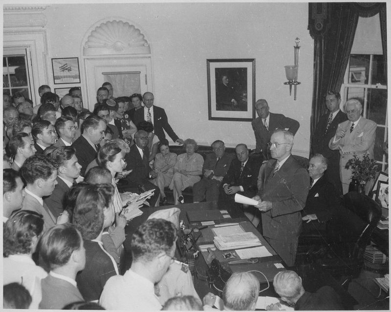 Announcement of Japan's surrender. Click for full size. Announcement of Japan's surrender image. Click for full size.