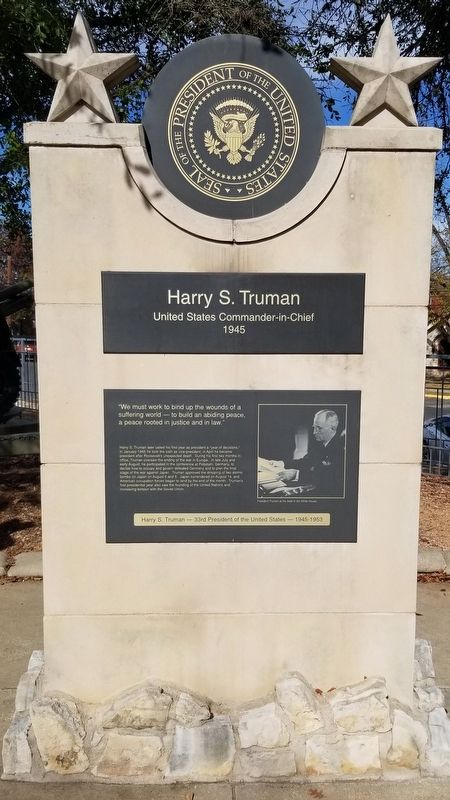 Harry S. Truman Marker. Click for full size. Harry S. Truman Marker image. Click for full size.