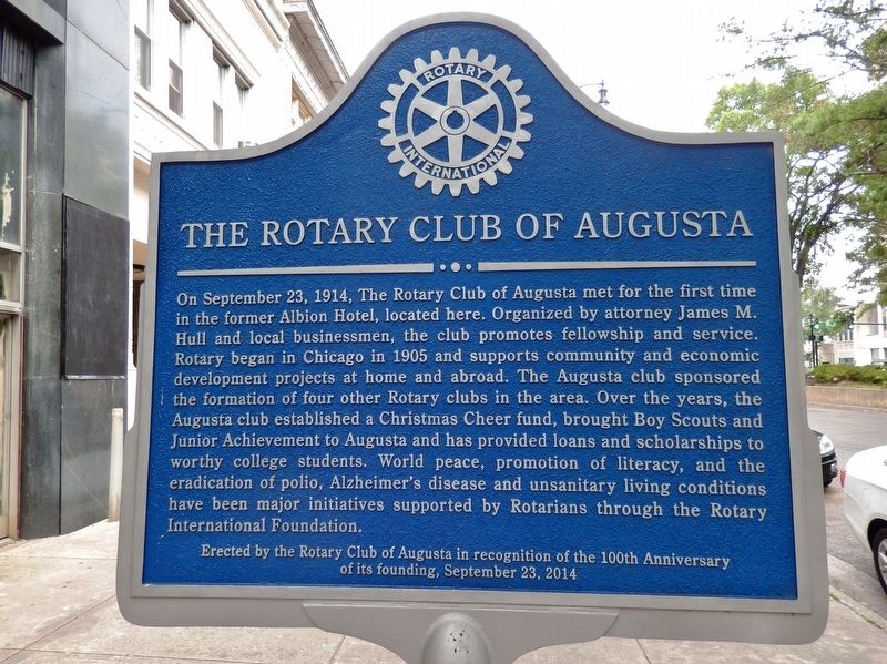 The Rotary Club of Augusta Marker image. Click for full size.