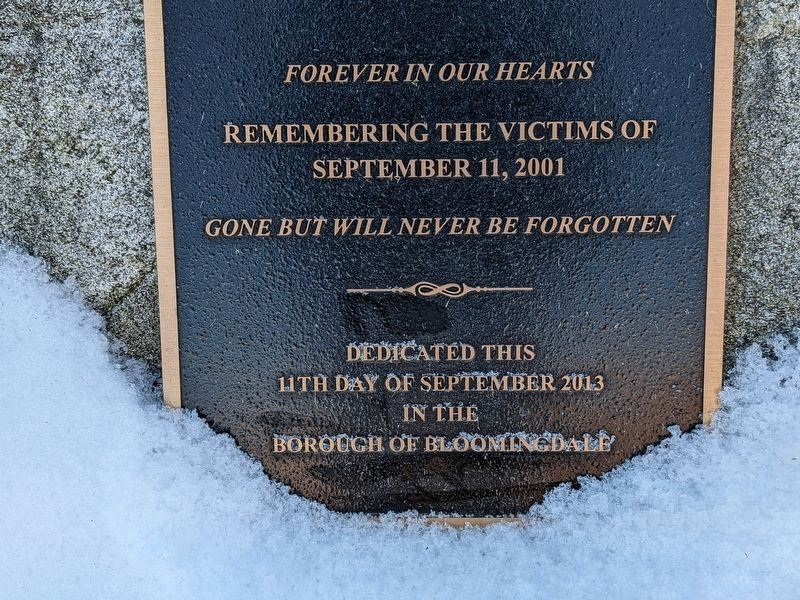 Bloomingdale September 11, 2001 Memorial. Click for full size. Bloomingdale September 11, 2001 Memorial image. Click for full size.