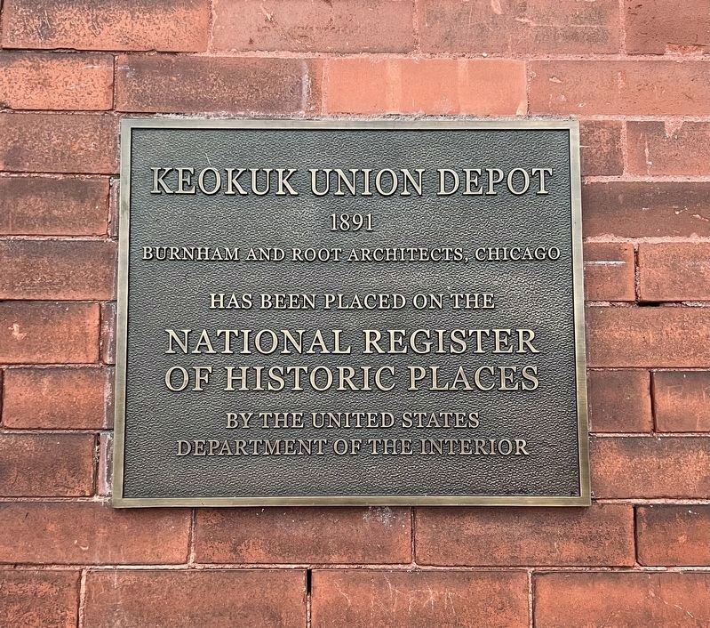 Keokuk Union Depot Marker. Click for full size. Keokuk Union Depot Marker image. Click for full size.
