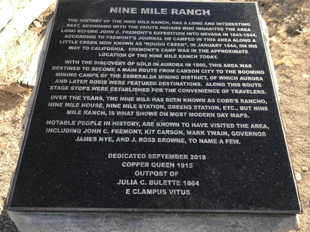 Nine Mile Ranch Marker