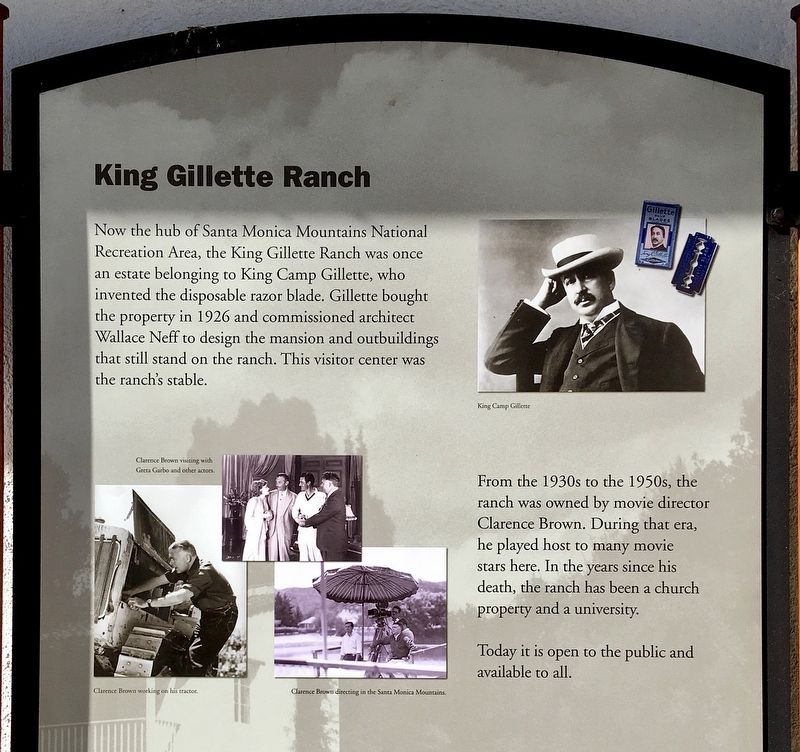 King Gillette Ranch Marker image. Click for full size.