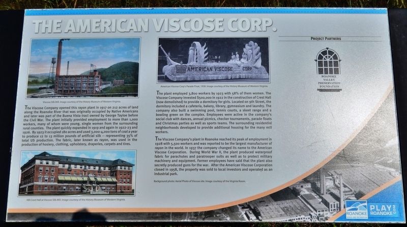 American Viscose Corp. Marker. Click for full size. American Viscose Corp. Marker image. Click for full size.