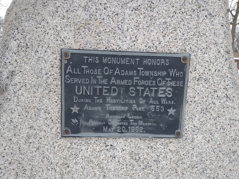 Adams Township Veterans Memorial image. Click for full size.